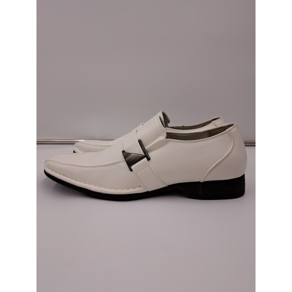 Bruno Marc Georgio-3 Mens White Square toe Slip On Leather Lined Dress shoes 9 main image 8